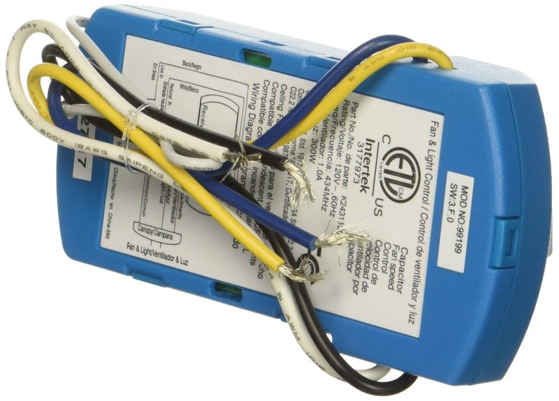 HUNTER Casablanca Universal Ceiling Fan Receiver - For Use with Remote & Wall Control, Supports Hunter, Casablanca, & Pull Chain Ceiling Fans, 4 Speed, Full Range Light Dimming, Replacement Receiver - 99199 - Image 2